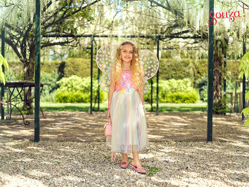 Souza! Kostium sukienka i skrzydła motyla wróżka Flora 3-4 lata