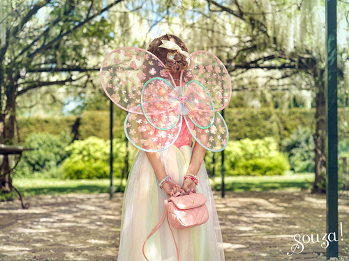 Souza! Kostium sukienka i skrzydła motyla wróżka Flora 3-4 lata