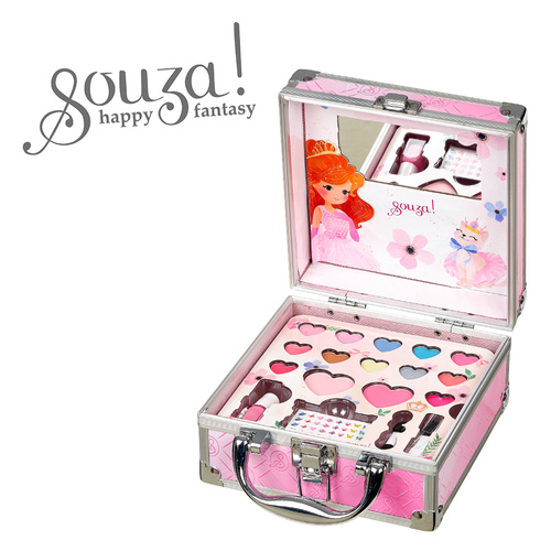 Souza! Walizka z kosmetykami do makijażu z lusterkiem dla dzieci zestaw 18 el. Księżniczka
