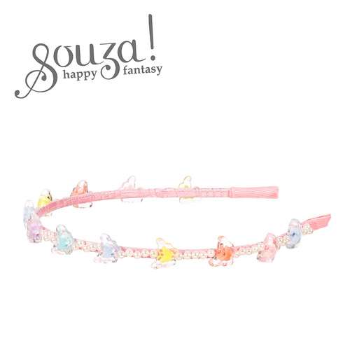 Souza! Opaska z perełkami i kolorowymi motylkami Solen