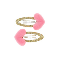 Souza! Spinki do włosów złote z różowym serduszkiem Aty 2 szt.