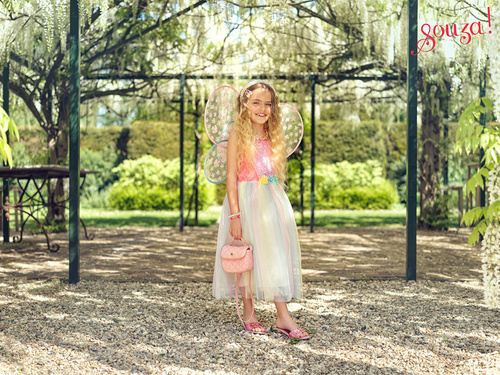 Souza! Kostium sukienka i skrzydła motyla wróżka Flora 5-7 lat