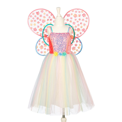 Souza! Kostium sukienka i skrzydła motyla wróżka Flora 8-10 lat