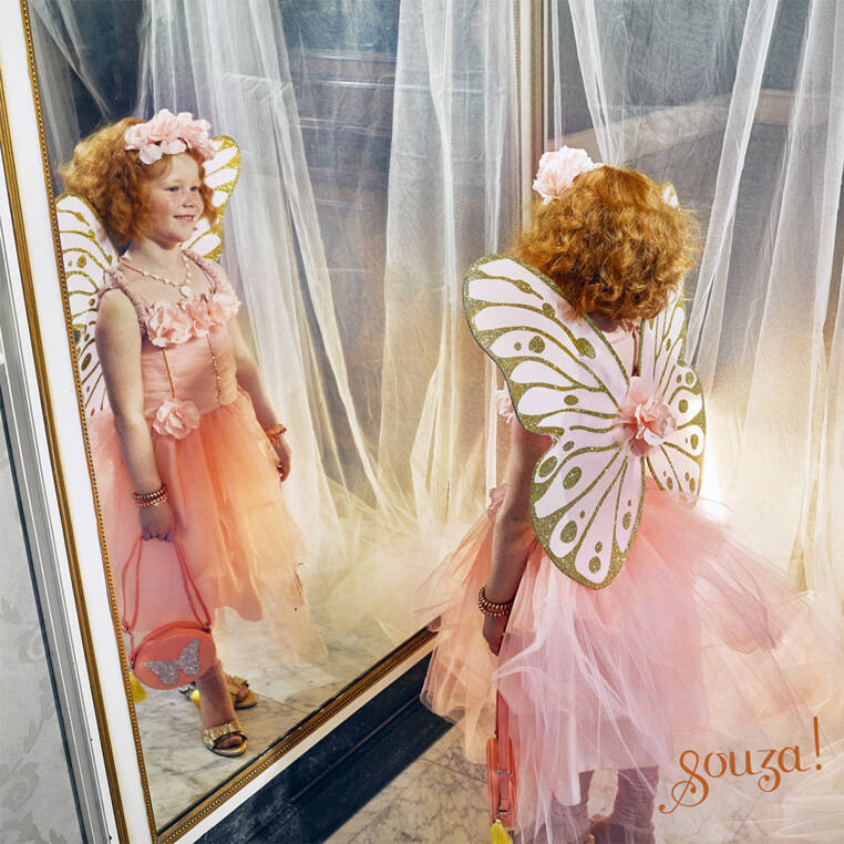 Souza! Kostium sukienka i skrzydła elf wróżka Annemarie 8-10 lat