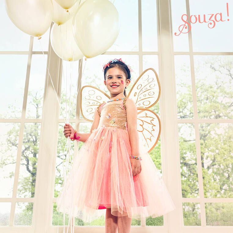 Souza! Kostium sukienka i skrzydła motyla wróżka Joanna 5-7 lat